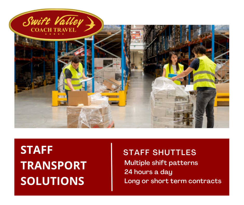 Staff Transport Shuttles to Major Distribution Parks including Magna Park